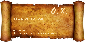 Osvald Kolos névjegykártya